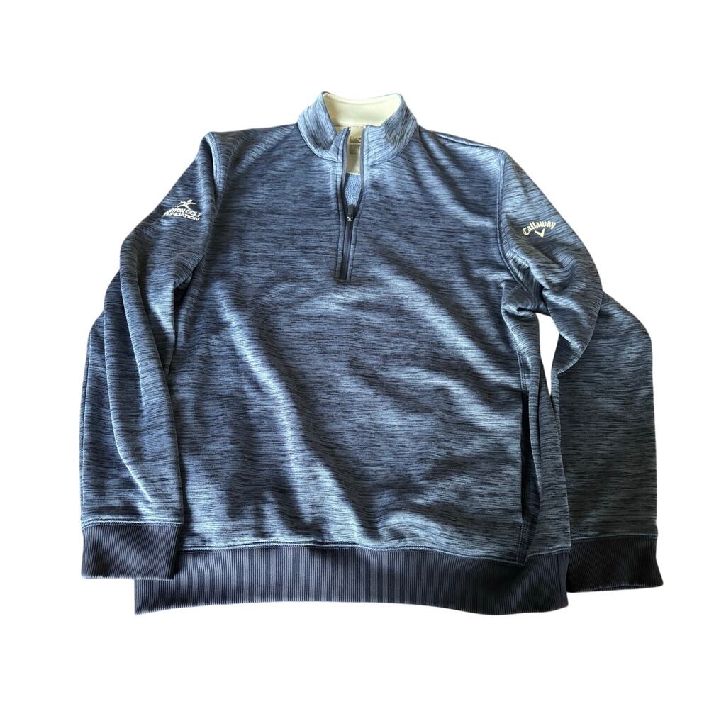 Callaway Morton Golf Pullover Mens Large Blue 1/4 Zip Weather Series Athletic